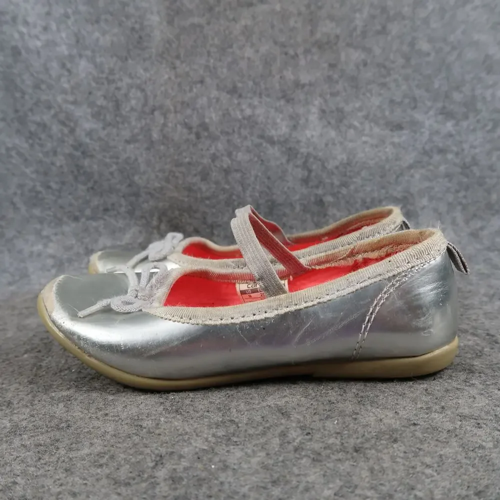 Carters Shoes Kids Toddler 9 Ballet Flats Mary Jane Elastic Strap Metallic Girls
